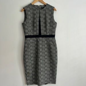 Sandra Angelazzi Sleeveless Pencil Dress Black and White